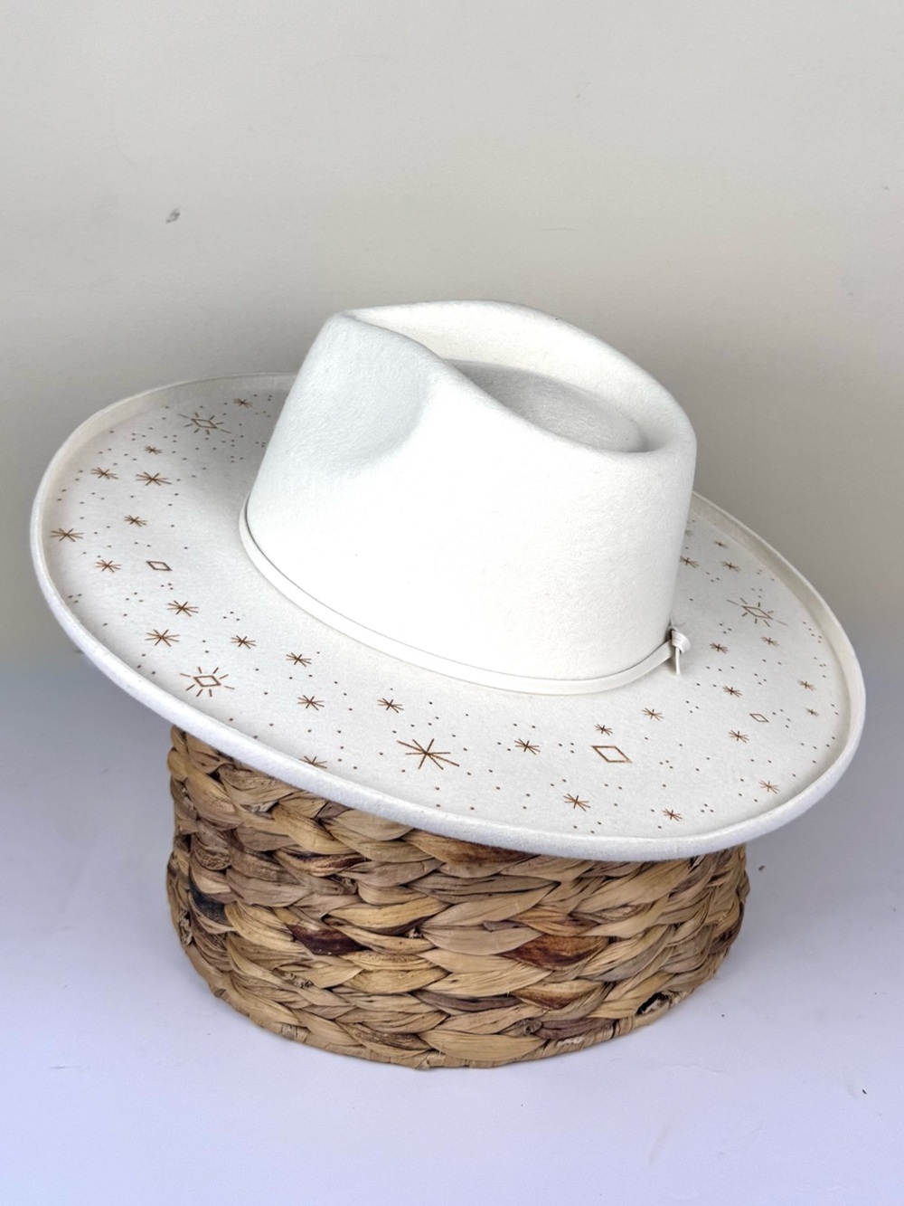 Free People Under The Moon And Stars Hat 100% Wool Felt Fabrication
